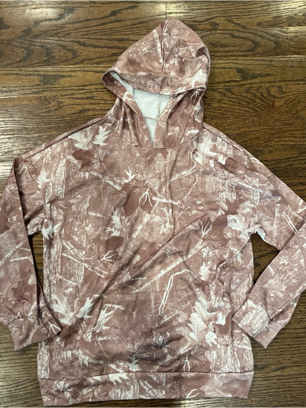 Shein beige real tree  Camo Hoodie Sweatshirt